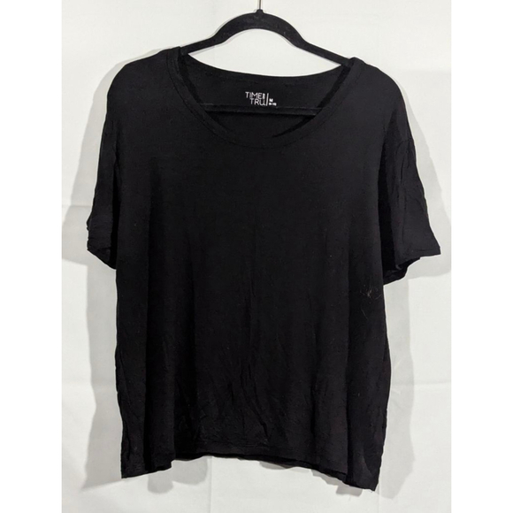 Time and Tru Tops - Time and Tru Black Short Sleeve Tee Women’s Medium 8-10 Casual Basic Top